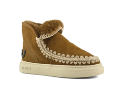 MOU ESKIMO SNEAK BOLD GLITTER LOGO COGNAC SUEDE